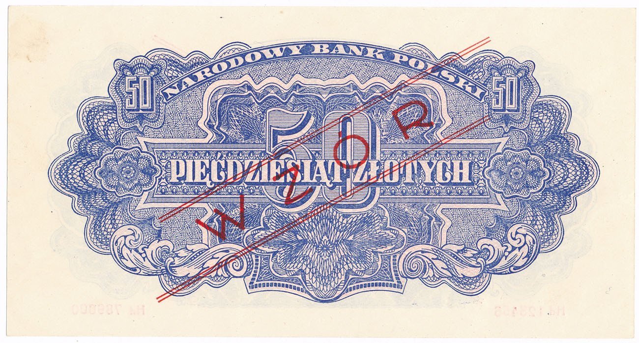 Banknot. WZÓR. 50 złotych 1944 seria Hd "OBOWIĄZKOWE"